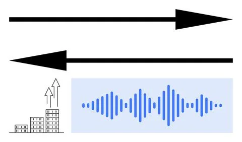 Data analysis, business growth, audio technology, communication, progress tra 스톡 일러스트