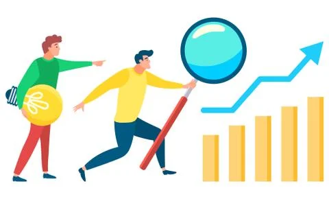 Data Analysis Business People with Tools and Chart Stock Illustration
