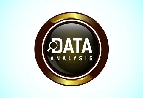 Data analysis button design illustration. Market research, analytic icon. S.. Stock Illustration