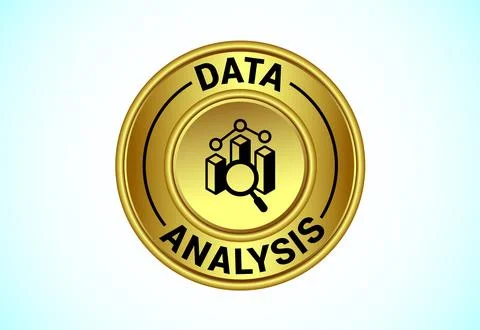Data analysis button design illustration. Market research, analytic icon. S.. Stock Illustration