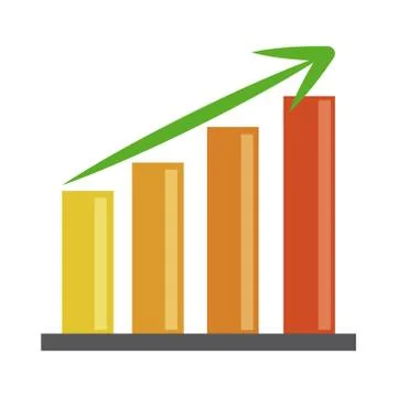 Data analysis, chart report growing arrow financial business flat icon Stock Illustration