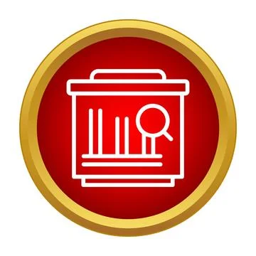 Data analysis chart report icon presenting research Stock Illustration