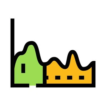 Data analysis chart showing fluctuating financial statistics Stock Illustration