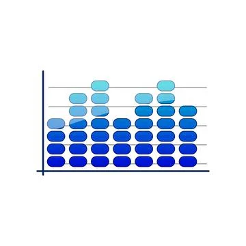 Data analysis chart visualizing audio volume levels Stock Illustration