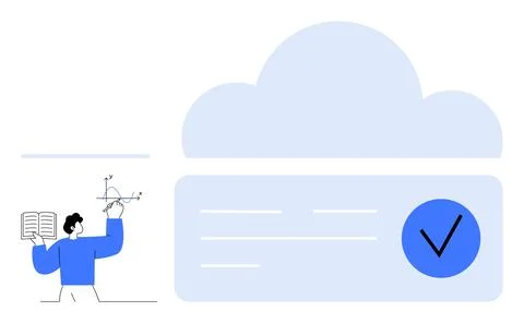 Data Analysis with Cloud Storage and Validation Concept Illustration Stock Illustration