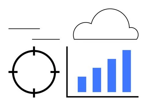 Data Analysis with Cloud Storage and Performance Metrics Depicted through Simple イラスト素材