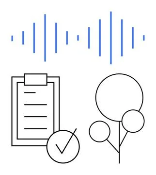 Data analysis, communication, environmental management, integrity, tasks, org Illustrazione stock