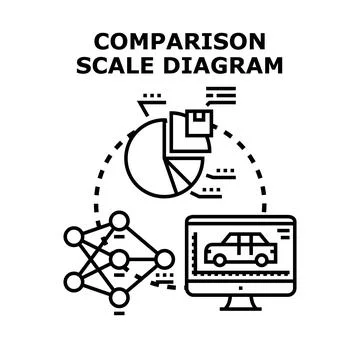 Data analysis comparison scale diagram vector concept Stock Illustration