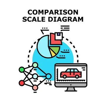 Data analysis comparison scale diagram vector concept Stock Illustration