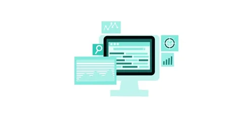 Data Analysis Computer Animated, Animation of a computer screen with data a.. Stock Footage 315001034