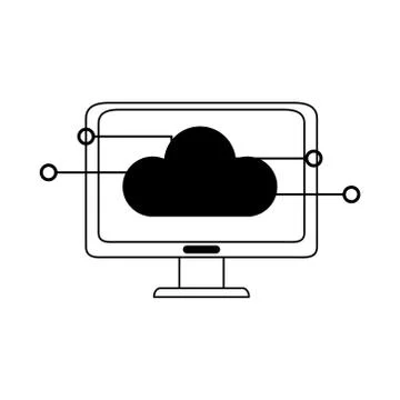 Data analysis, computer cloud storage connection business strategy and Stock Illustration