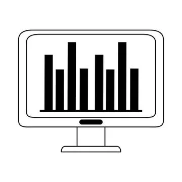 Data analysis, computer diagram report business strategy and investment line Illustrazione stock