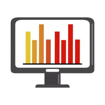 Data analysis, computer diagram report business strategy and investment flat Illustrazione stock