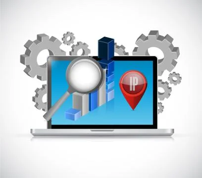 Data analysis computer technology Stock Illustration