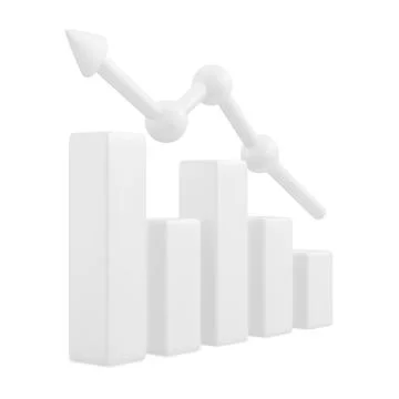 Data analysis concept banner. Growing bars graphic with rising arrow. Digital Stock-Illustration