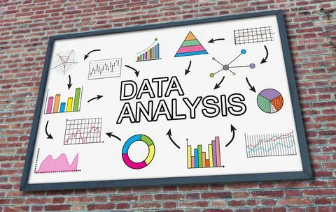 Data analysis concept on a billboard Stock-Fotos