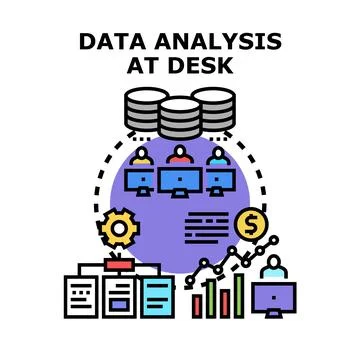Data analysis concept with business intelligence workflow Stockillustratie