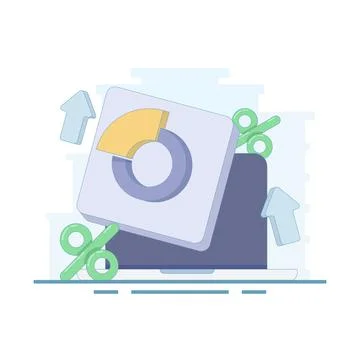 Data analysis concept. business planning. pie chart with percentage. Stock Illustration