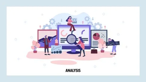 Data analysis concept. Business team doing financial research, dashboard Stock Illustration