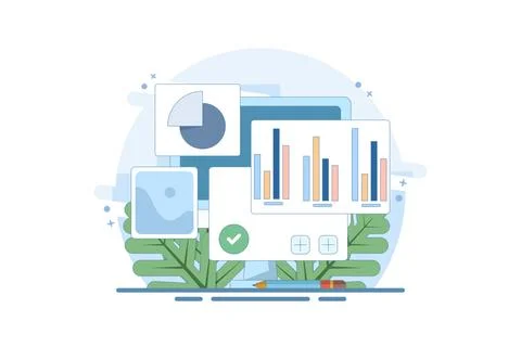 Data Analysis Concept, Creating New Ideas. Business Analysis. Data analysis. Stock Illustration