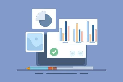 Data Analysis Concept, Creating New Ideas. Business Analysis. Data analysis. Stock Illustration