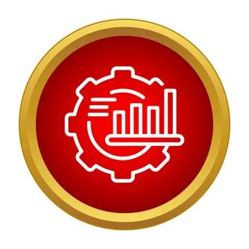 Data analysis concept with gear and bar chart icon イラスト素材