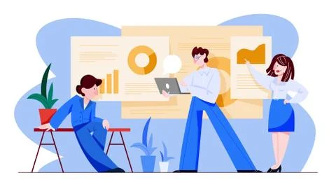 Data analysis concept. Idea of business strategy Stock Illustration