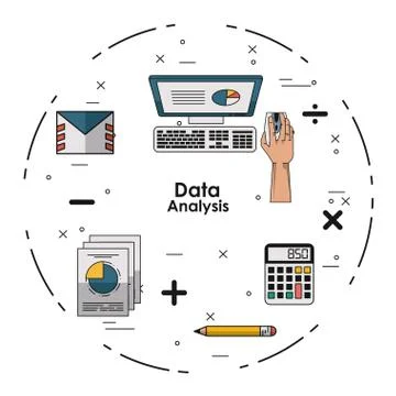Data analysis concept Stock Illustration