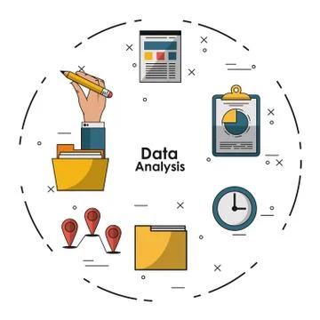 Data analysis concept Stock Illustration
