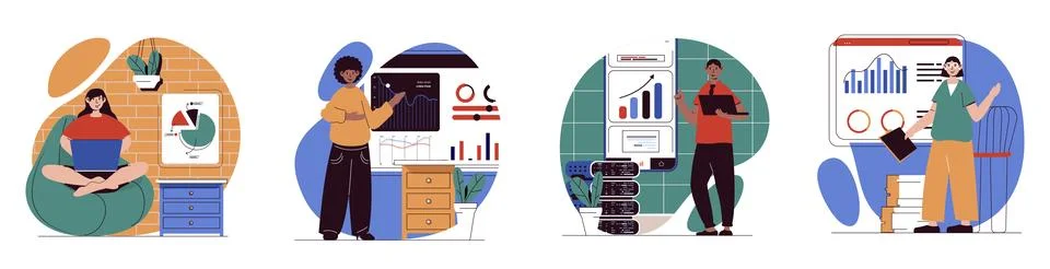 Data Analysis Concept illustrations 스톡 일러스트