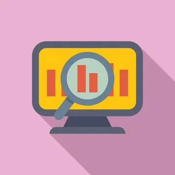 Data analysis concept with magnifying glass icon Illustrazione stock