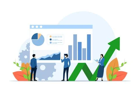 Data analysis concept. Online business analysis. Stock Illustration