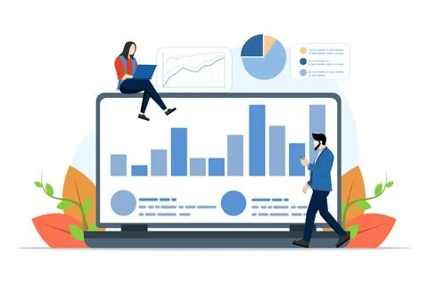 Data analysis concept. Online business analysis. Stock Illustration