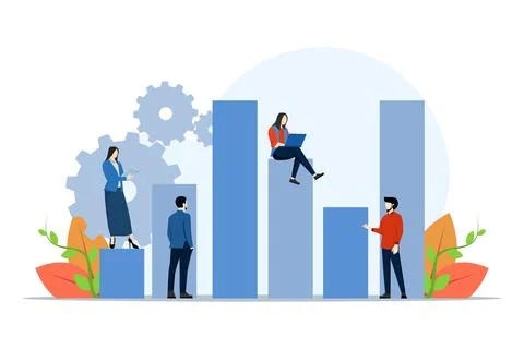 Data analysis concept. Online business analysis. Stock Illustration