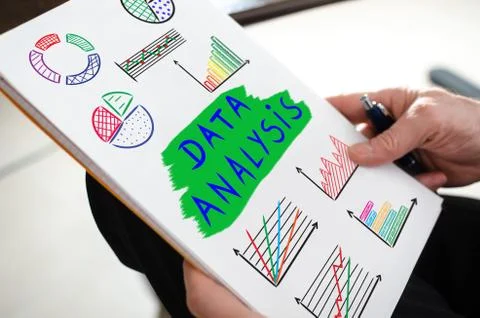 Data analysis concept on a paper Stock-Fotos