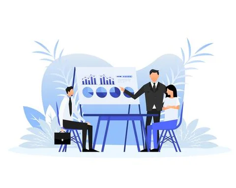 Data analysis concept people. 3d vector icon. Financial audit. Chart concept Stock Illustration