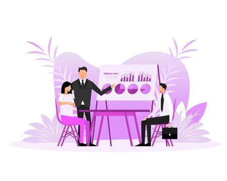 Data analysis concept people. 3d vector icon. Financial audit. Chart concept Illustrazione stock