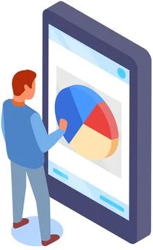 Data analysis concept. Person analyzing growth charts. Business data researching Illustrazione stock
