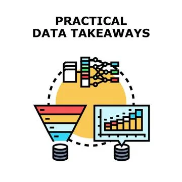 Data analysis concept for practical takeaways Stock Illustration