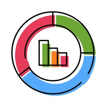 Data analysis concept showing charts and statistics Illustrazione stock