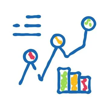 Data analysis concept showing charts and graphs イラスト素材