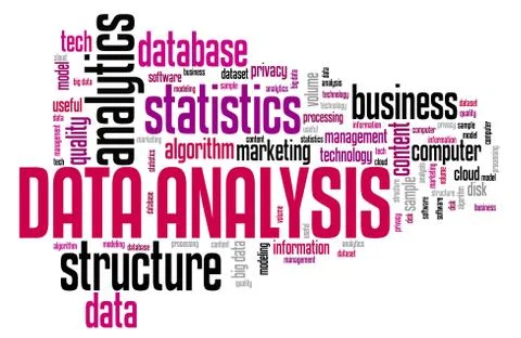 Data analysis - content analytics technology concept. Word cloud. Stock Illustration