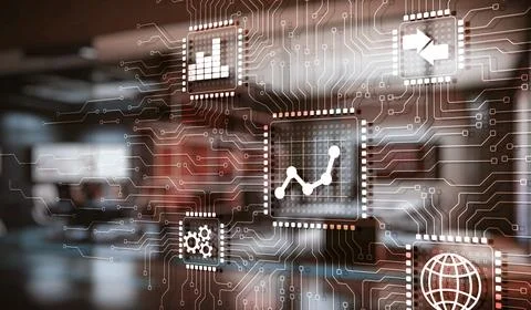 Data Analysis. Corporate strategy for finance, operations, sales, marketing Stock Illustration