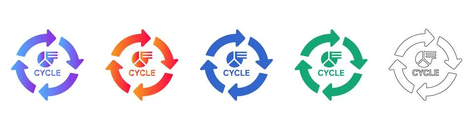 Data Analysis Cycle Icon Set Illustrazione stock
