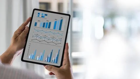 Data analysis, data mining, and analysis of the graph charts Business marke.. Stock Photos