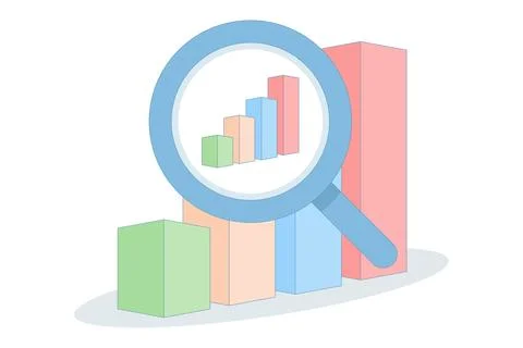 Data analysis. data visualization. business growth, financial analysis. Illustrazione stock