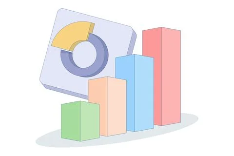 Data analysis. data visualization. business growth, financial analysis. 스톡 일러스트