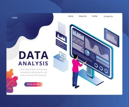 Data Analysis &amp; Decision Marketing Strategy Illustrazione stock