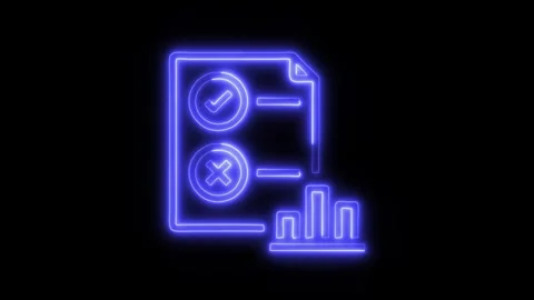 Data Analysis Decision Outline Icon in HD Video Neon Animation Vídeo Stock 304553859