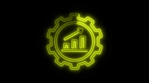 Data Analysis Development Outline Icon in HD Video Neon Animation Vídeo Stock 304553836